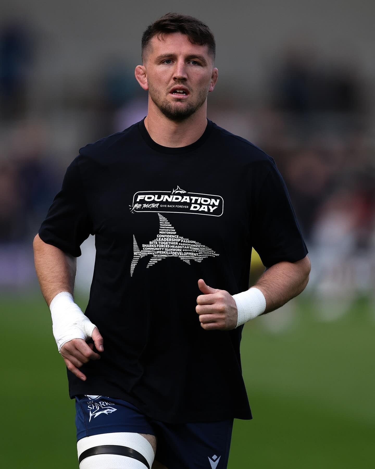 SALE SHARKS FOUNDATION DAY 2025 TYPOGRAPHY SHIRT