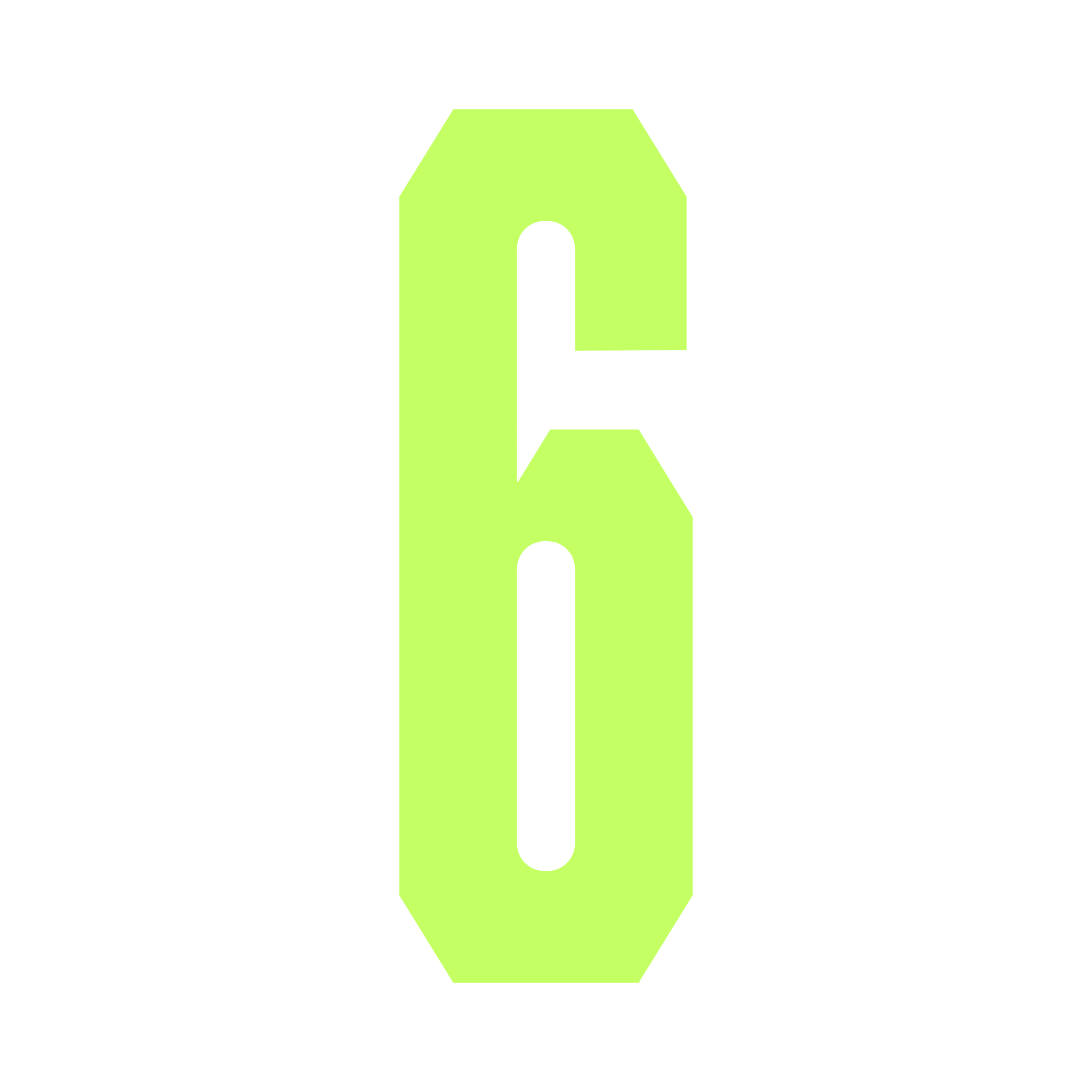 Lime Number 6 - 2.5cm